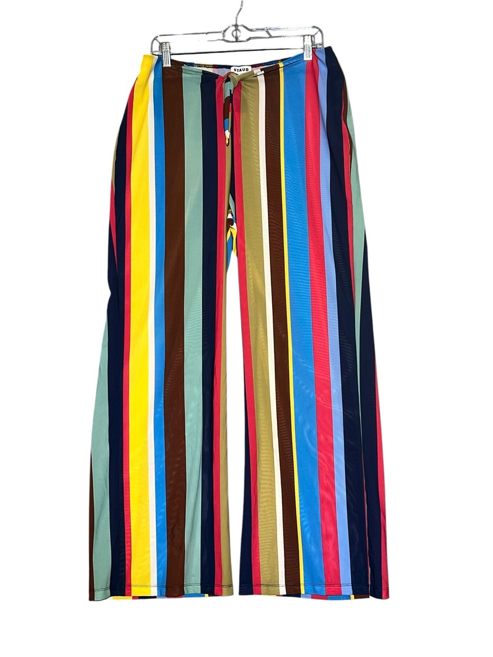 STAUD Pico Pants Multicolor Striped Semi Sheer Size Large